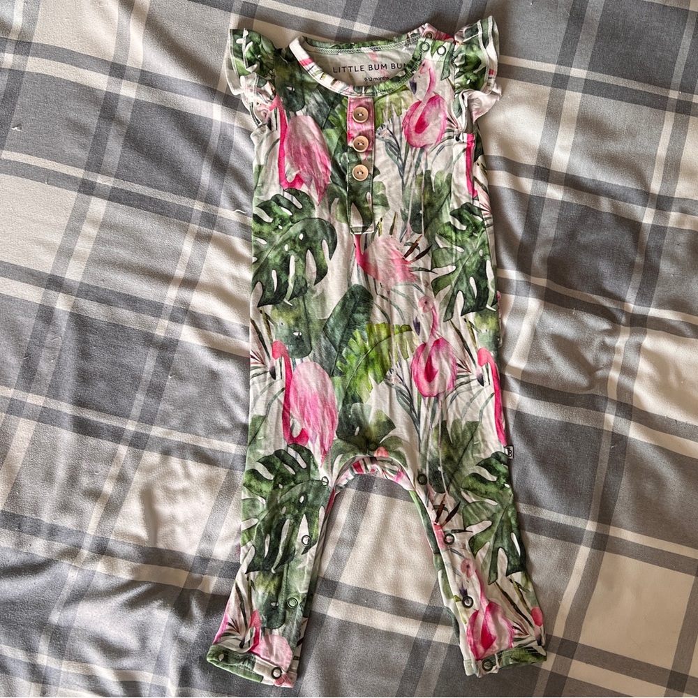 Little Bum Bums Flamingo Print Jumpsuit
